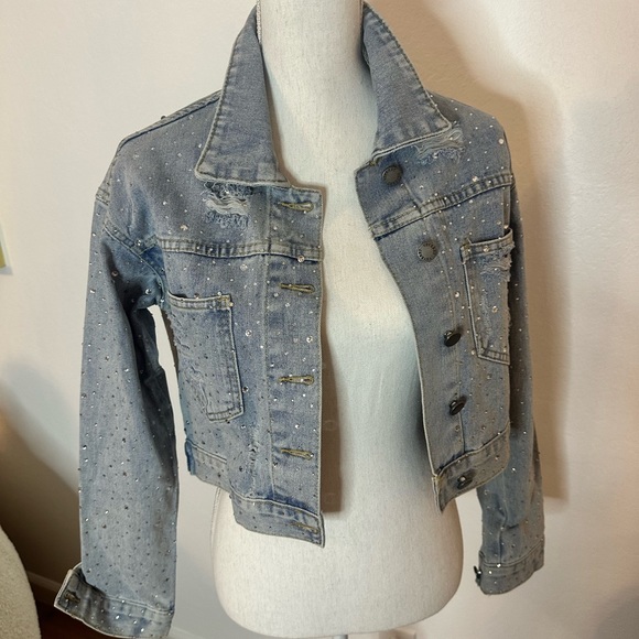 Glitter small size denim jacket brand new condition - Picture 2 of 5